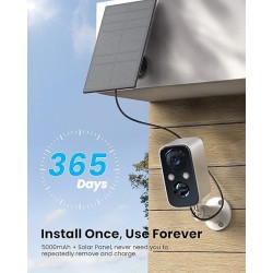 Solar Panel Security Cameras Wireless Outdoor - Battery Powered Cameras for Home Security WiFi Camera