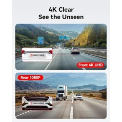 Dash Cam Front Rear, 4K/2.5K Full HD Dash Camera for Cars, Included 32GB Card, Built-in Wi-Fi GPS, 3.16” IPS Screen, Night Vision