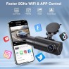 4K WiFi Dash Cam Front and Rear Inside, 2160P+1080P+1080P FHD 3 Channel Dash Camera for Cars, 360° All Sides Dashcam, Free 64G SD Card