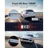 K Dash Cam Front and Rear, STARVIS 2 Sensor, Touch Screen 3.18", 128GB Card Included, Voice Control, 5.8GHz WiFi Car Dash Camera