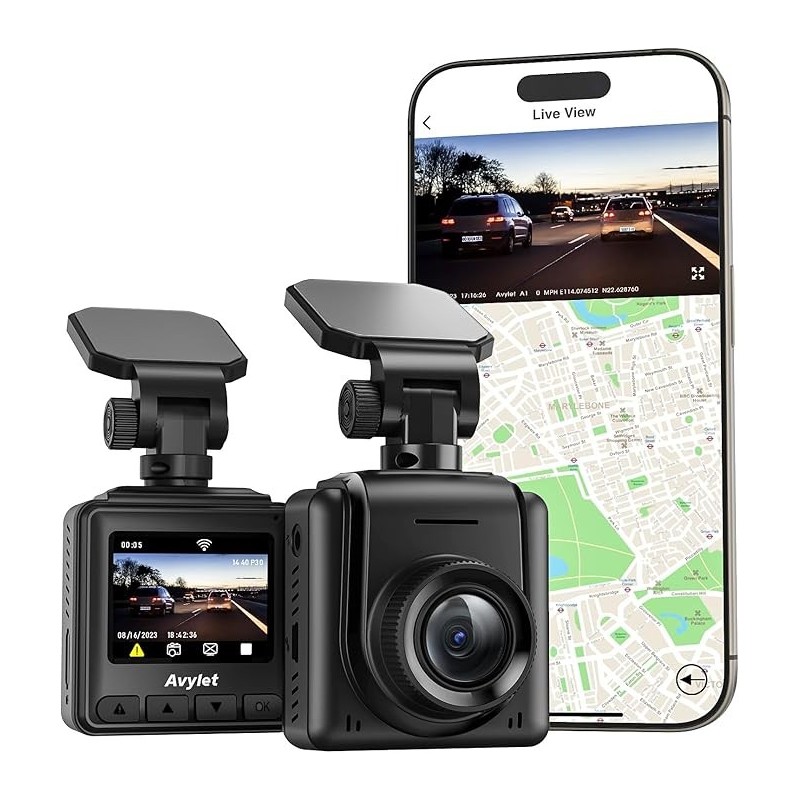 Dash Cam WiFi 2K,Support External GPS, Car Camera with APP, Front Dash Camera for Cars, Mini Dashcams with Night Vision