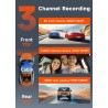 3 Channel 4K WiFi Dash Cam Front and Rear Inside,4K+1080P+1080P 170°Wide Angle WDR Night Vision Mini 3 Dash cam with App, G-Senso