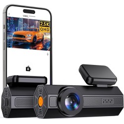 Dash Cam, 2.5K Dash Camera for Cars, V200 WiFi Dash Cam Front, Wireless Dashcam with App, WDR Night Vision, G-Sensor Dashcams for Cars