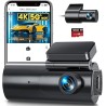 Dash Cam Front and Rear Camera – 4K+1080P Dual Dash Camera for Cars with 64GB SD Card, 5GHz WiFi & App Control, Night Vision, Parking Mode, G-Sensor, Loop Recording