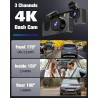 Dash Camera for Cars,4K Full UHD Car Camera Front Rear with 32GB Card,Built-in Super Night Vision,2.0'' IPS Screen,170°Wide Angle,WDR