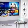 Mini Projector, Upgraded Bluetooth Projector with Screen, 1080P Full HD Portable Projector, Movie Projector Compatible with TV Stick Smartphone/HDMI/USB, indoor & outdoor use