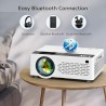 Mini Projector, Upgraded Bluetooth Projector with Screen, 1080P Full HD Portable Projector, Movie Projector Compatible with TV Stick Smartphone/HDMI/USB, indoor & outdoor use