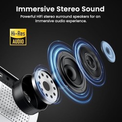 1080P Bluetooth Projector, Full HD Portable Outdoor Movie Projector with Built-in Speaker, Compatible with Smartphone, HDMI, USB, AV, Fire Stick, PS5 for Home, Bedroom, Outdoor Use