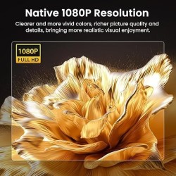 1080P Bluetooth Projector, Full HD Portable Outdoor Movie Projector with Built-in Speaker, Compatible with Smartphone, HDMI, USB, AV, Fire Stick, PS5 for Home, Bedroom, Outdoor Use