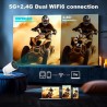 Mini Projector, Support 4K 1080P Portable Projector with Dual Band WIFI6 5G Wireless 5.2 Bluetooth Android 11, 200 ANSI Lumens, 180° Rotatable
