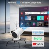 Mini Projector, Support 4K 1080P Portable Projector with Dual Band WIFI6 5G Wireless 5.2 Bluetooth Android 11, 200 ANSI Lumens, 180° Rotatable