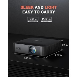 【360°Adjustable Stand & Auto Focus/Keystone】Mini Projector with WiFi and Bluetooth, Native 1080P Portable Outdoor Movie Projector
