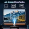 Mini Projector, Projector with WiFi and Bluetooth, 4K 1080P Support Portable Projector 180° Rotatable 130'' Screen Movie Projector Auto Keystone Compatible