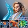 Mini Projector, Projector with WiFi and Bluetooth, 4K 1080P Support Portable Projector 180° Rotatable 130'' Screen Movie Projector Auto Keystone Compatible
