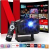 4K Projector with Wifi and Bluetooth, 1080P Native Mini Projector Portable, One-Click Use