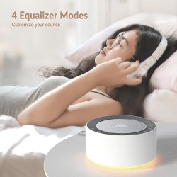 White Noise Sound Machine with Nursery Lamp, Mood Lighting, 7 Colour Night Light, 30 Soothing Sounds for Baby/Adult. Timer, Plug in, Memory Function, Touch Control