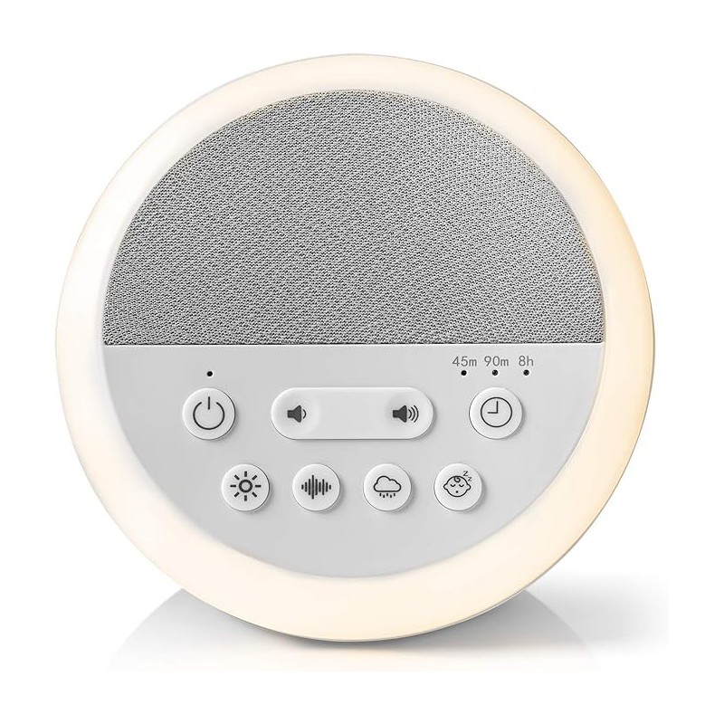 White Noise Sound Machine, With Soft Night Light & Sleep Timer, 20 Sound Options Including Lullabies, Nature & Pink Noise, Sleep Aid For Baby & Adults
