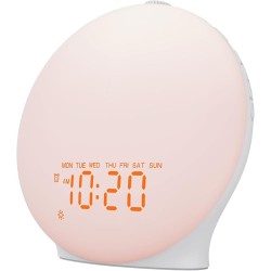 Sunrise Alarm Clock White Noise Sound Machine with 25 Soothing Sounds, 17 NightLights, Bluetooth Speaker Wake Up Light Alarm Clock for Bedrooms, Heavy Sleeper