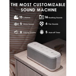 Sound Machine for Adults, USB Rechargeable White Noise Machine for Office Privacy & Noise Canceling, 42 Soothing Sound with Lullabies & Fan Sounds, Auto-Off Timer & 8-Level Volume Control