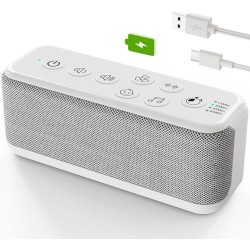 Sound Machine for Adults, USB Rechargeable White Noise Machine for Office Privacy & Noise Canceling, 42 Soothing Sound with Lullabies & Fan Sounds, Auto-Off Timer & 8-Level Volume Control