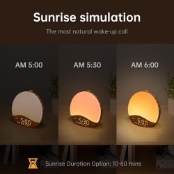 Sunrise Alarm Clock White Noise Sound Machine with 26 Soothing Sounds, 17 NightLights, Bluetooth Speaker, Wake Up Light Alarm Clock for Bedrooms, Heavy Sleepers, Ideal Gift for Baby, Kids, Seniors