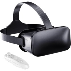 VR Headset, 3D Virtual Reality Goggles for iPhone & Android with Controller, Compatible 4.5-6.7 inch, Anti-Blue 3D Glasses Headset Helmets for Kids & Adults, for Movies,TV & Video Games