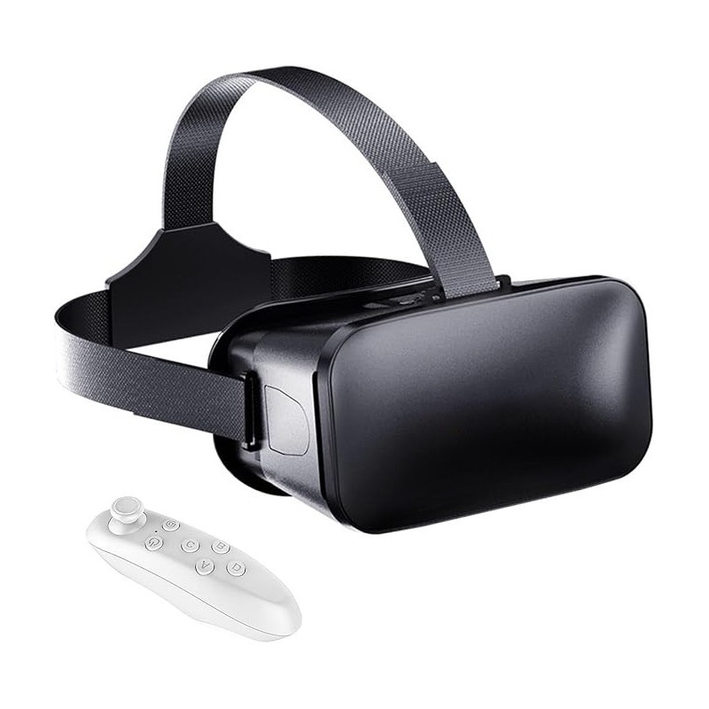 VR Headset, 3D Virtual Reality Goggles for iPhone & Android with Controller, Compatible 4.5-6.7 inch, Anti-Blue 3D Glasses Headset Helmets for Kids & Adults, for Movies,TV & Video Games