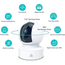 Indoor Pan/Tilt Smart Security Camera, 1080p HD Dog-Camera,2.4GHz with Night Vision,Motion Detection for Baby and Pet Monitor, Cloud & SD Card Storage