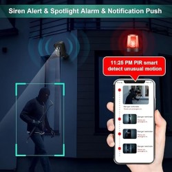 Security Cameras Wireless Outdoor, 2K Battery Powered AI Motion Detection Spotlight Siren Alarm WiFi Surveillance Indoor Home Camera, Color Night Vision 2-Way Talk